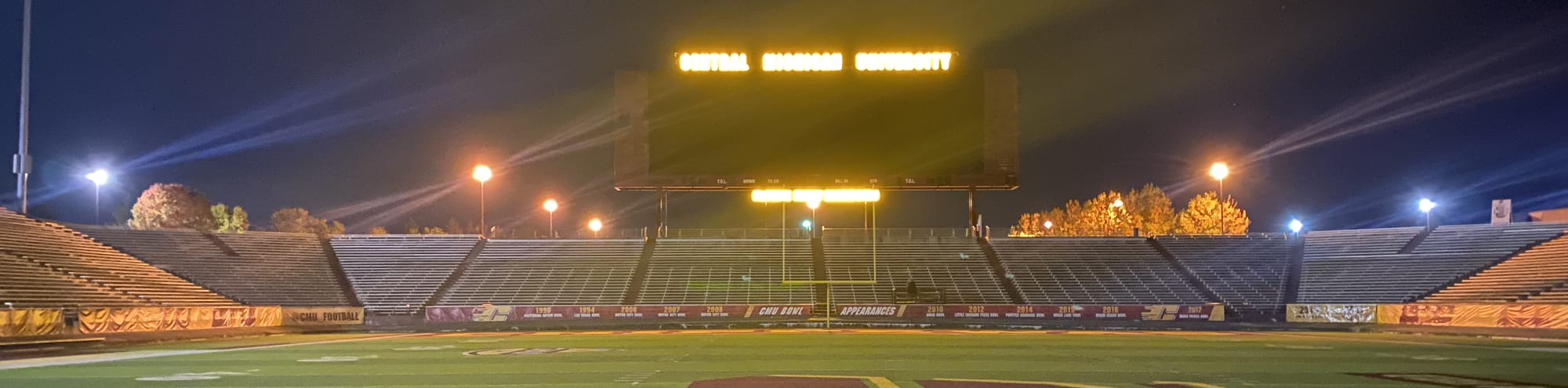 empty football stadium at night under the lights Sarasota