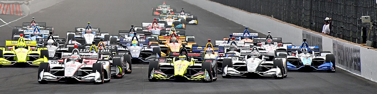 indy cars racing to through the start line Sarasota